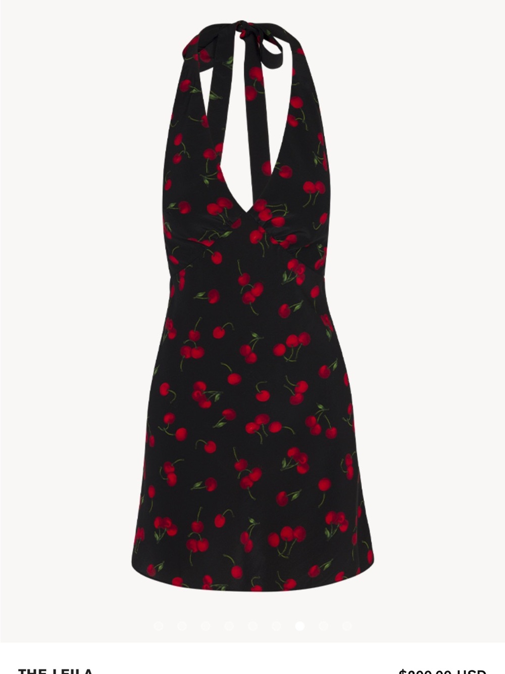 Realisation Par Black Cherry-Print Halter Mini Dress
